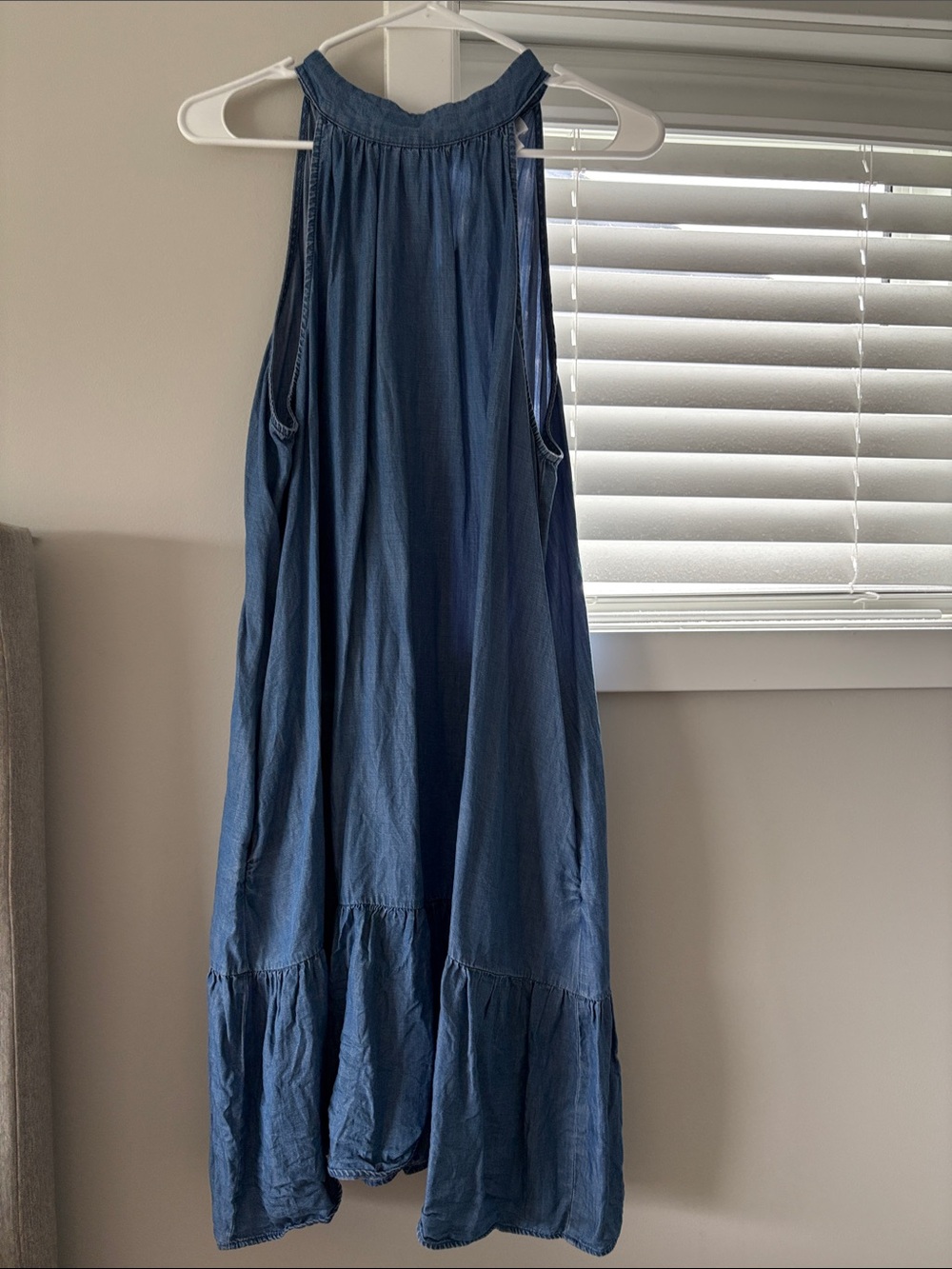 Market & Spruce Blue Tiered Maxi Skirt